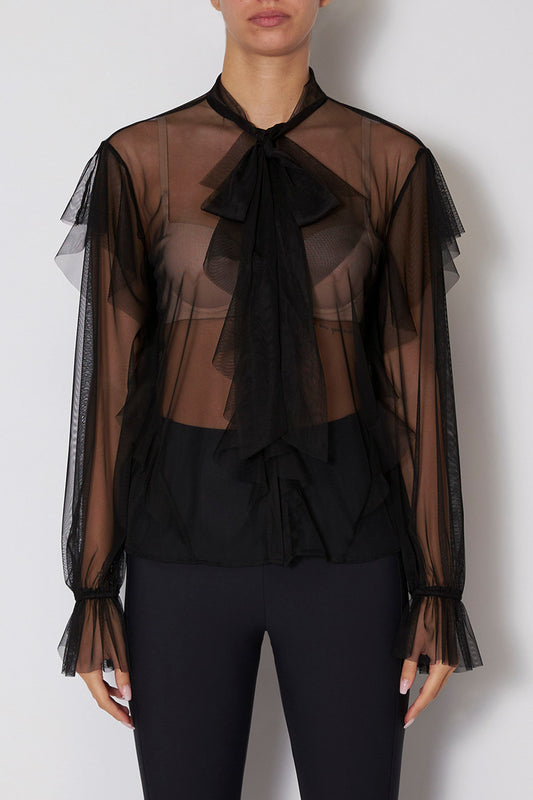 Blusa con volant in tulle Icona