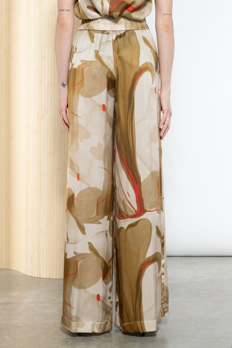 Pantalone con stampa astratta e botanical Icona