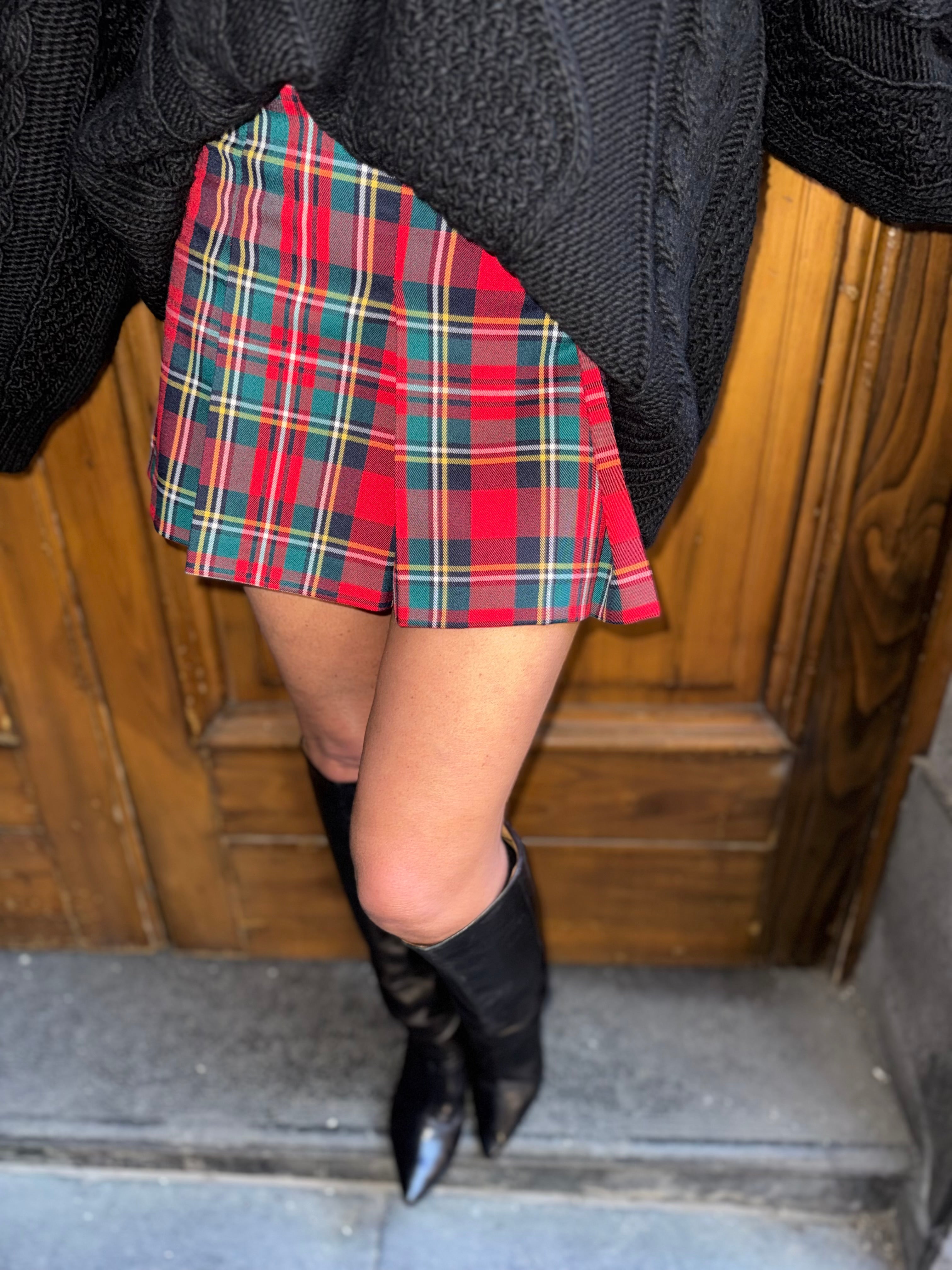 Gonna mini scozzese a pieghe Imperial