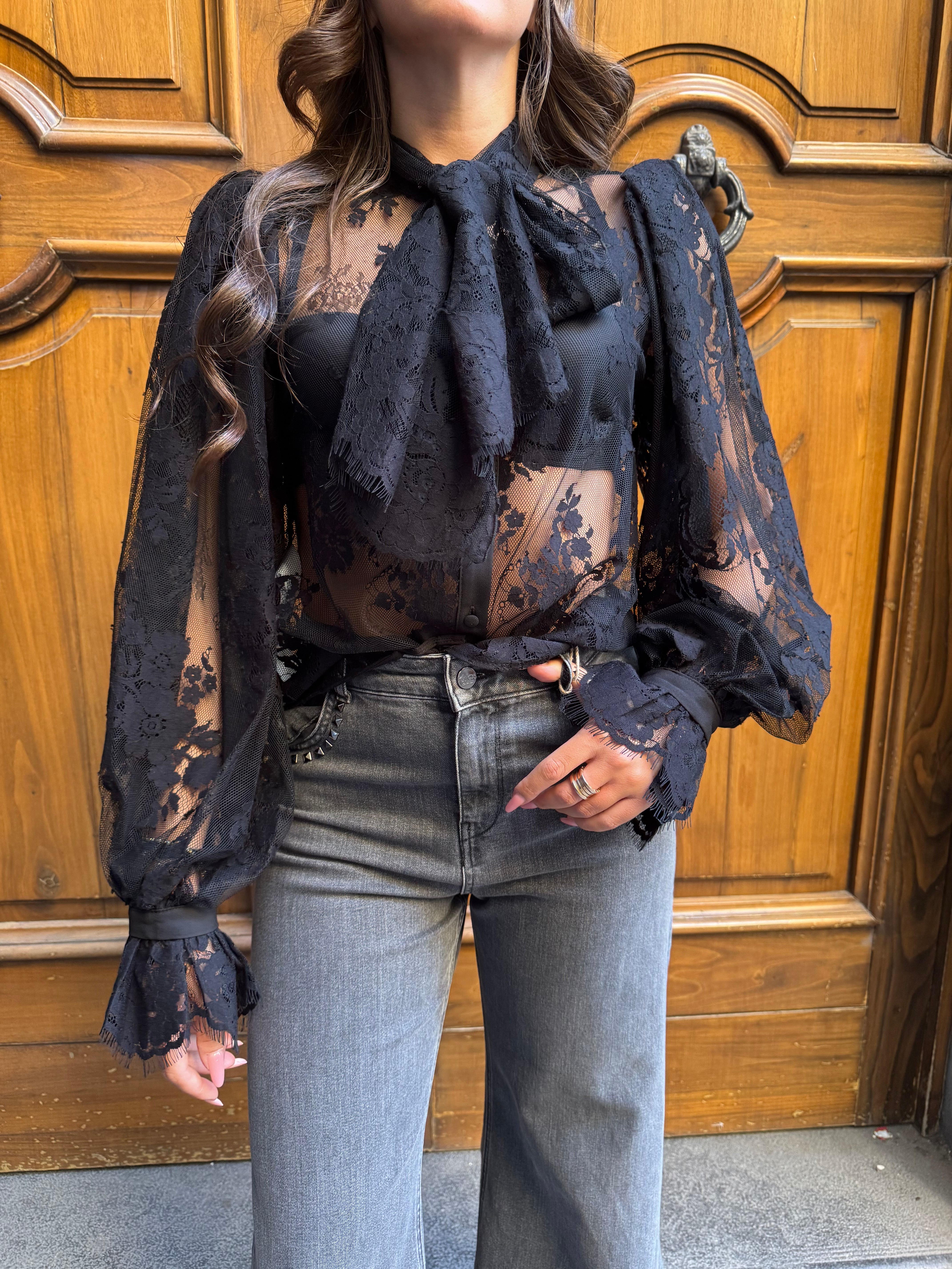 Camicia in pizzo maniche lunghe Imperial