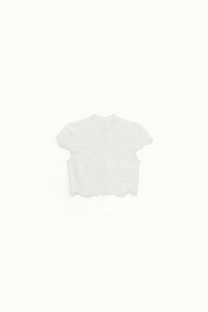 Top con maniche corte in pizzo Imperial