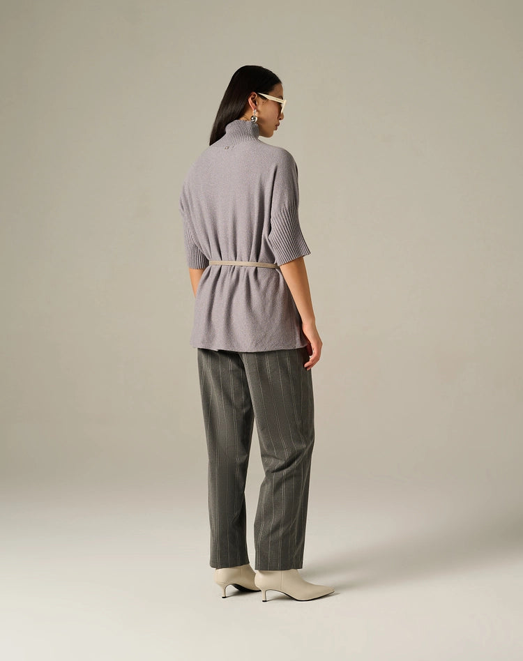 Maglia collo alto micro lurex Manila Grace