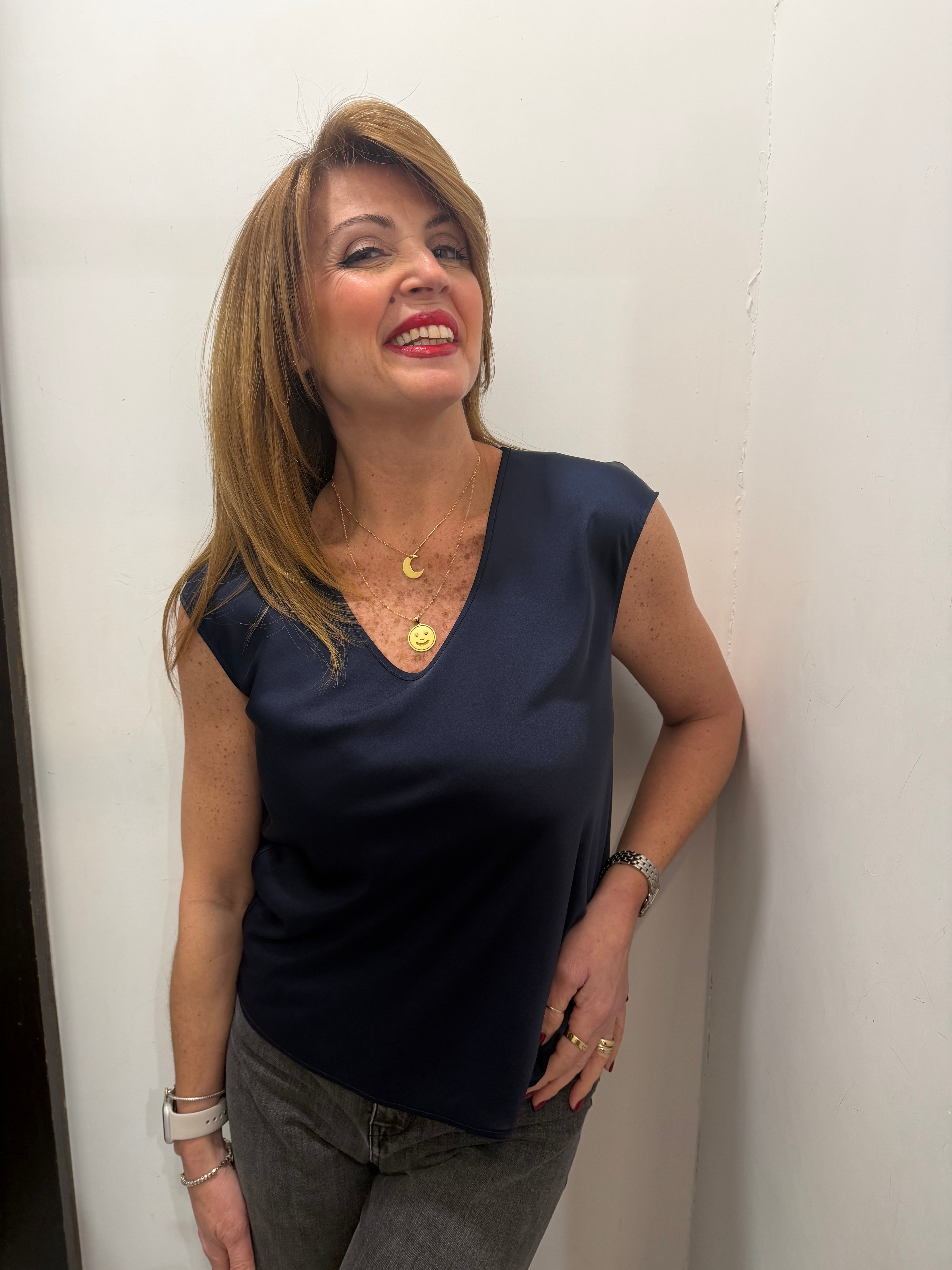 Blusa scollo tondo con manica ad aletta Imperial