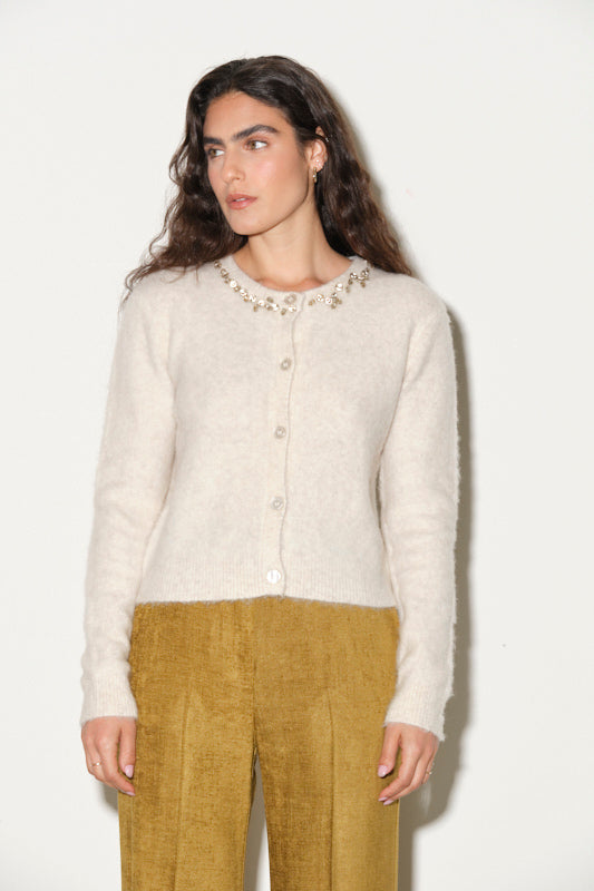 Cardigan con applicazioni gioiello Kaos Donna