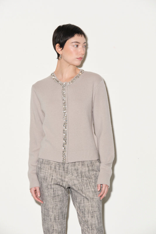 Cardigan in Maglia con Dettagli Gioiello Kaos Donna