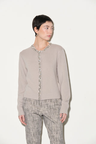 Cardigan in Maglia con Dettagli Gioiello Kaos Donna