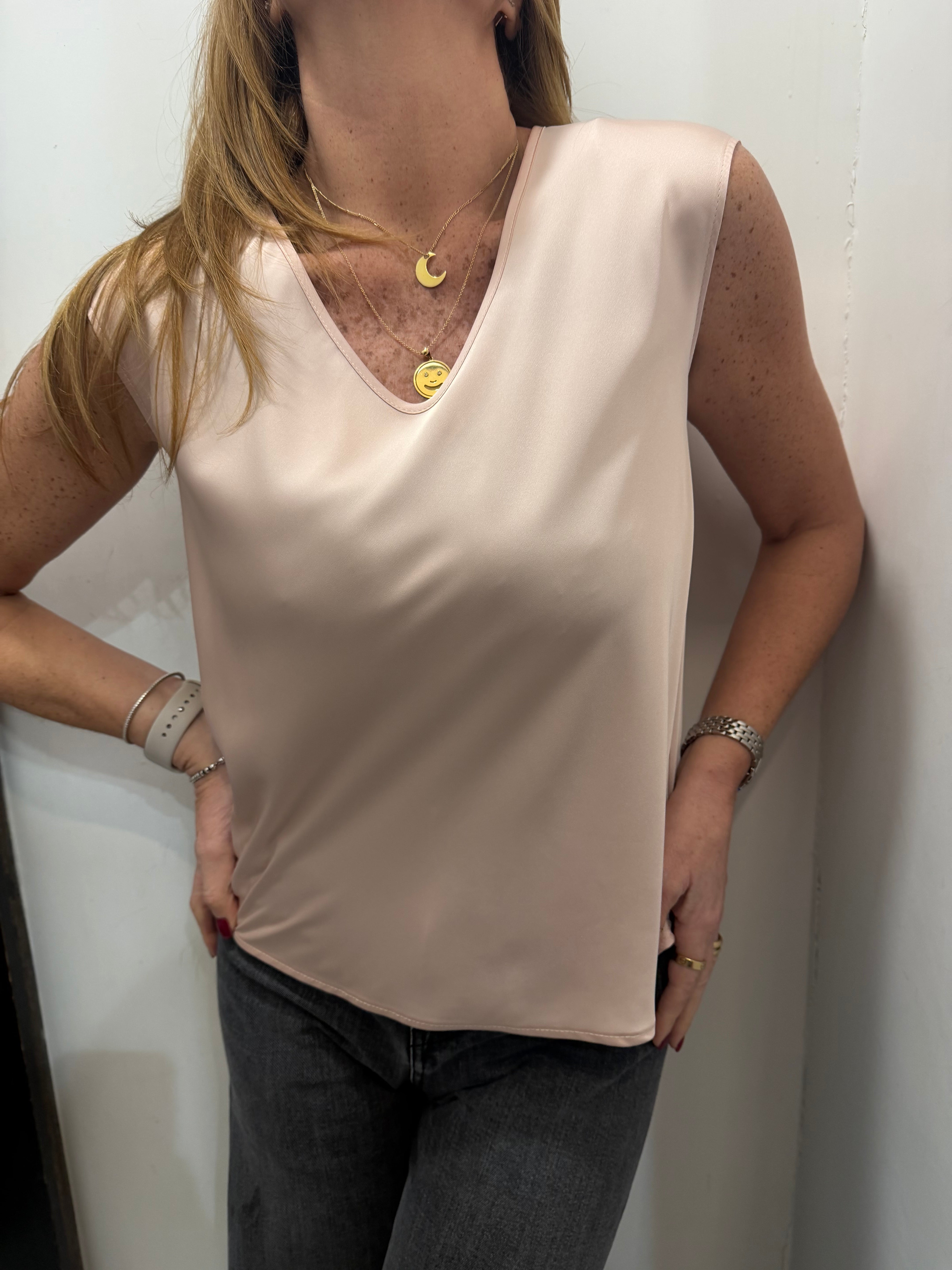 Blusa scollo tondo con manica ad aletta Imperial