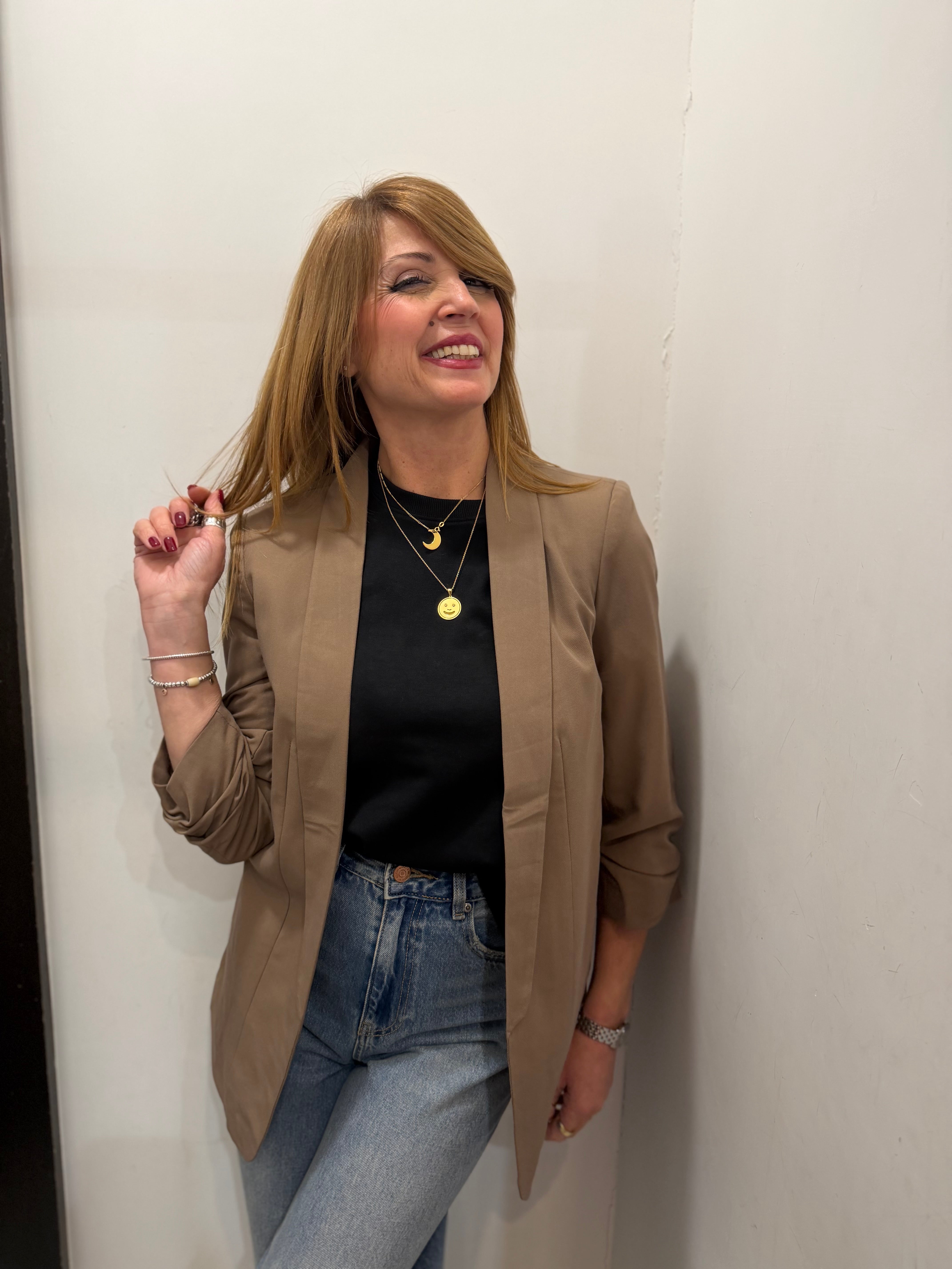 Blazer con manica arricciata Pieces