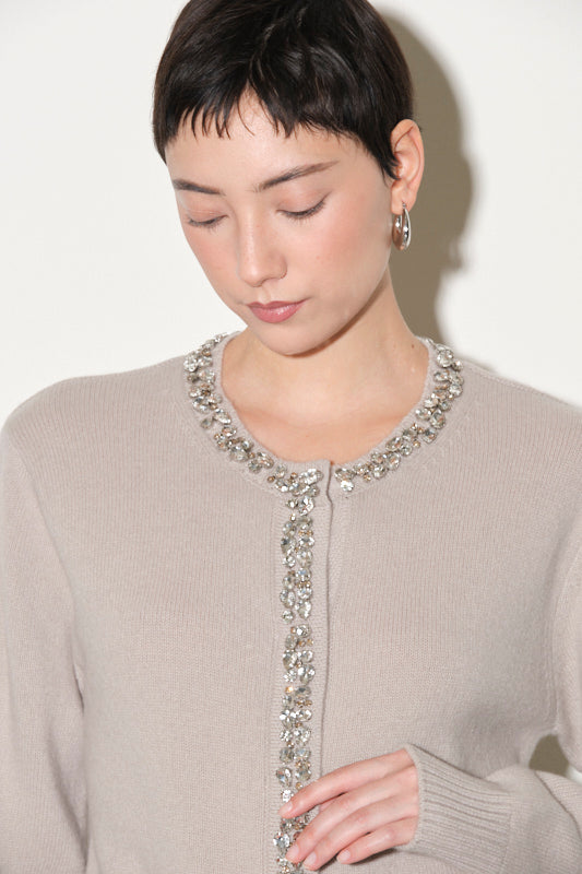 Cardigan in Maglia con Dettagli Gioiello Kaos Donna
