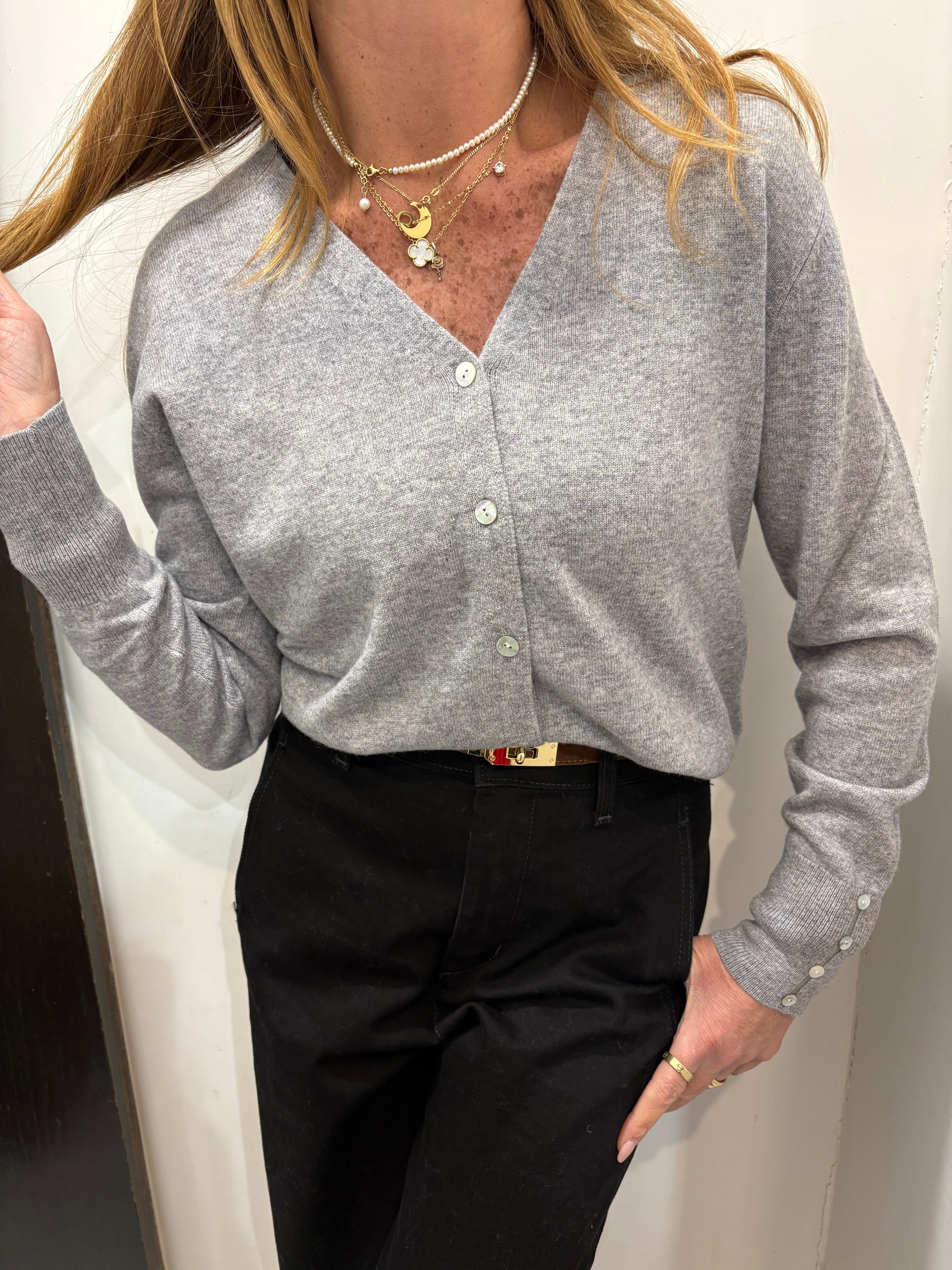 Cardigan in lana scollo a v Emisphere