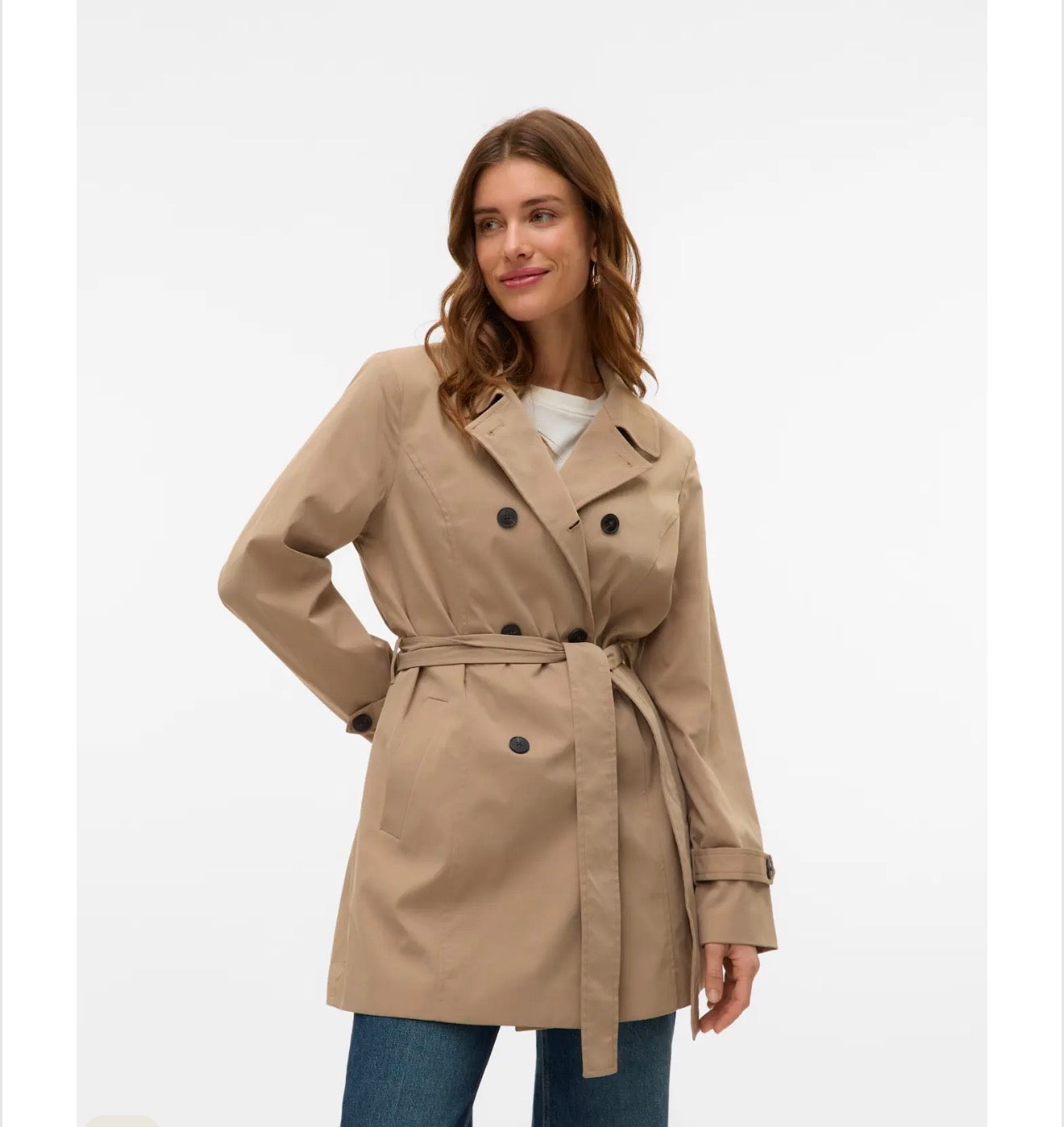 Trench doppiopetto con cintura Vero Moda