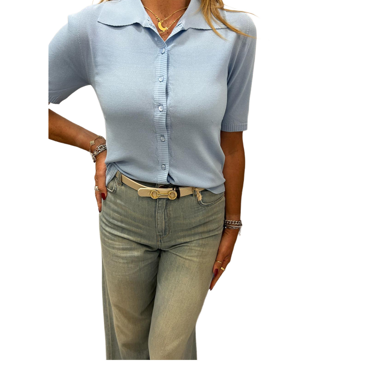 Maglia polo con bottoni Angela Davis
