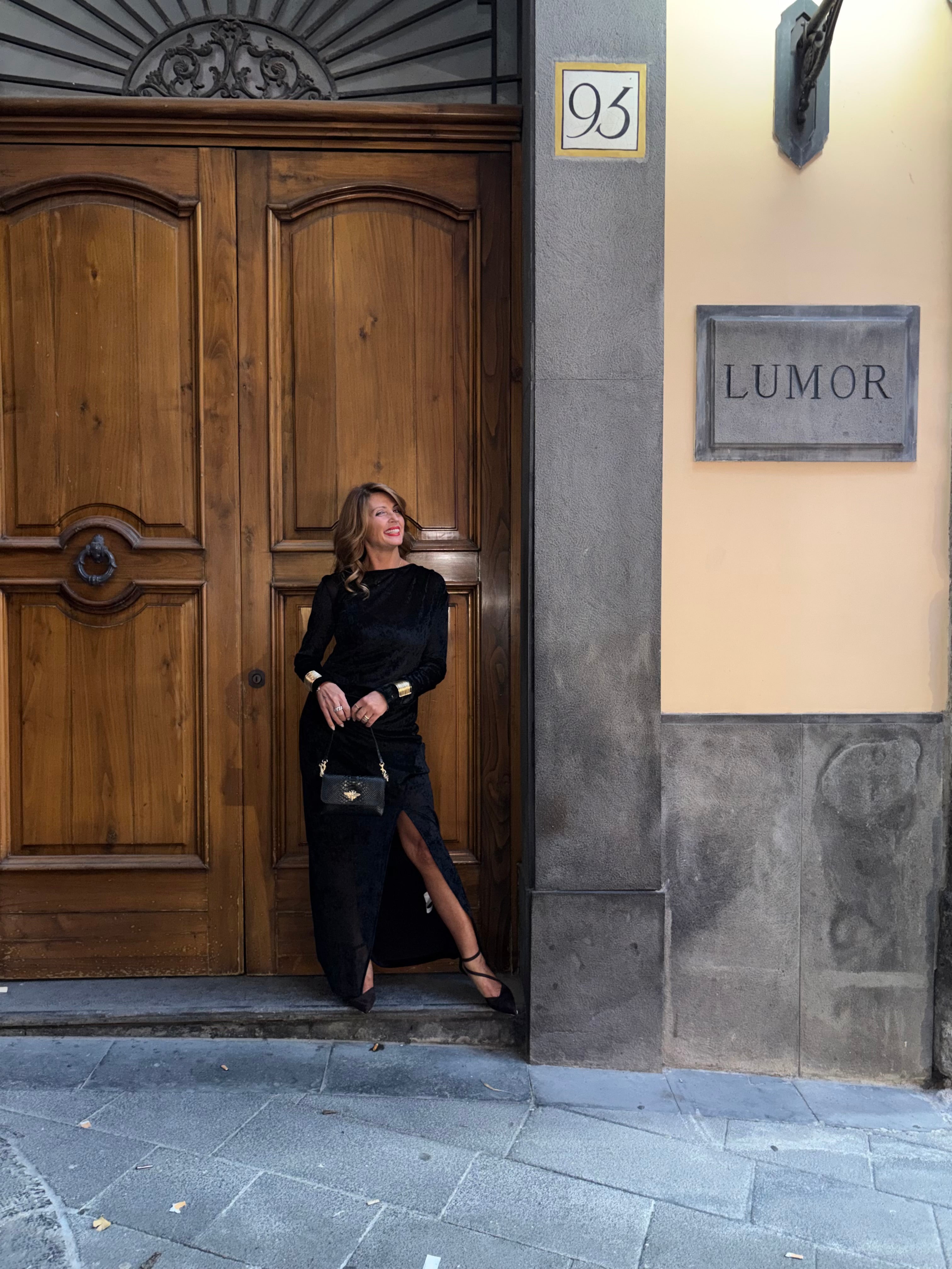 Abito lungo con polsini metallici Imperial