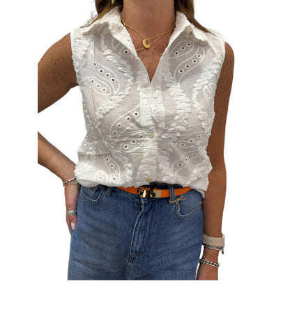 Camicia smanicata in san gallo Emisphere