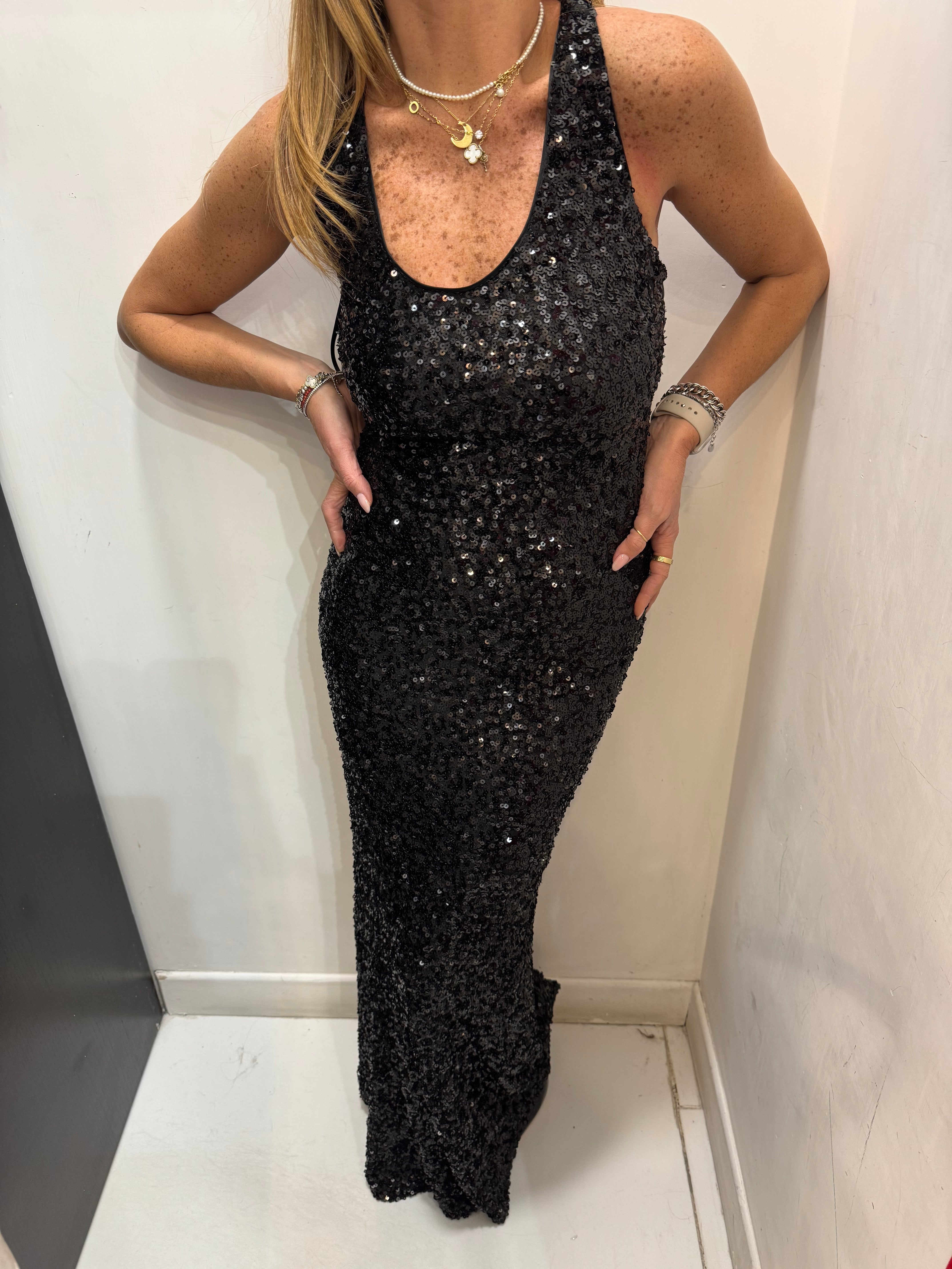 Abito lungo paillettes Imperial