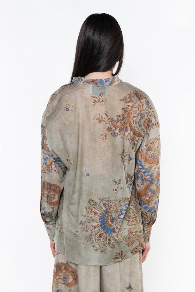 Blusa in mussola di cotone stampa floreale Kaos Donna