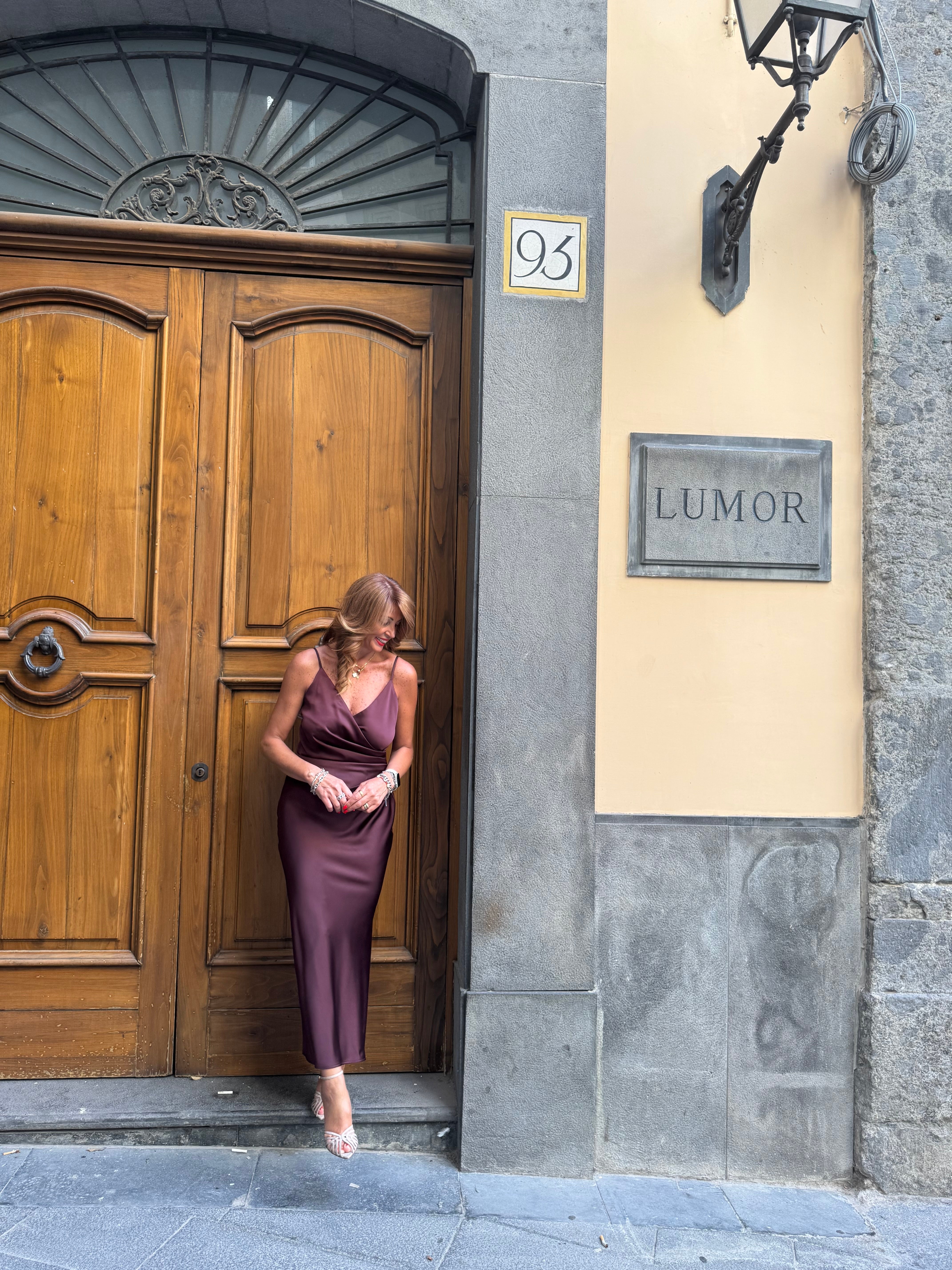 Vestito midi drappeggiato effetto satin Imperial