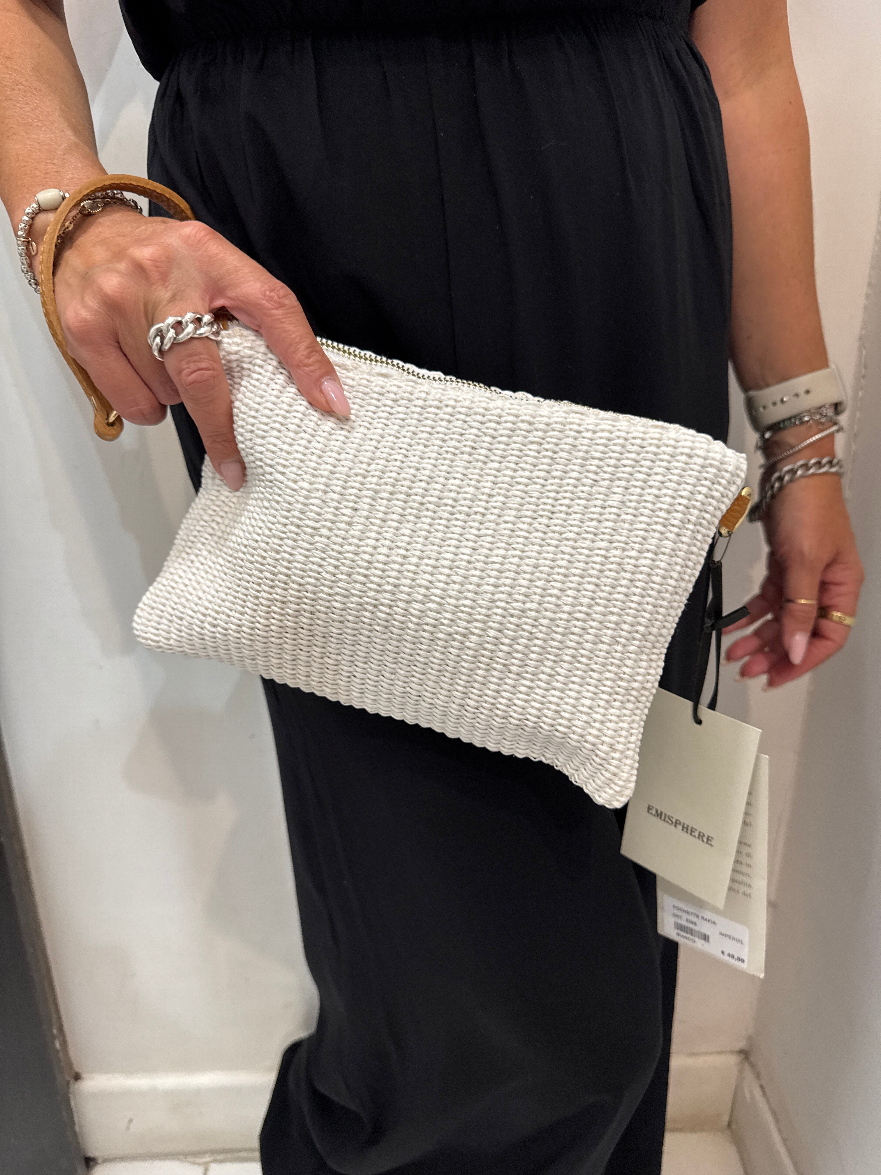 Pochette in rafia “Riviera” Emisphere