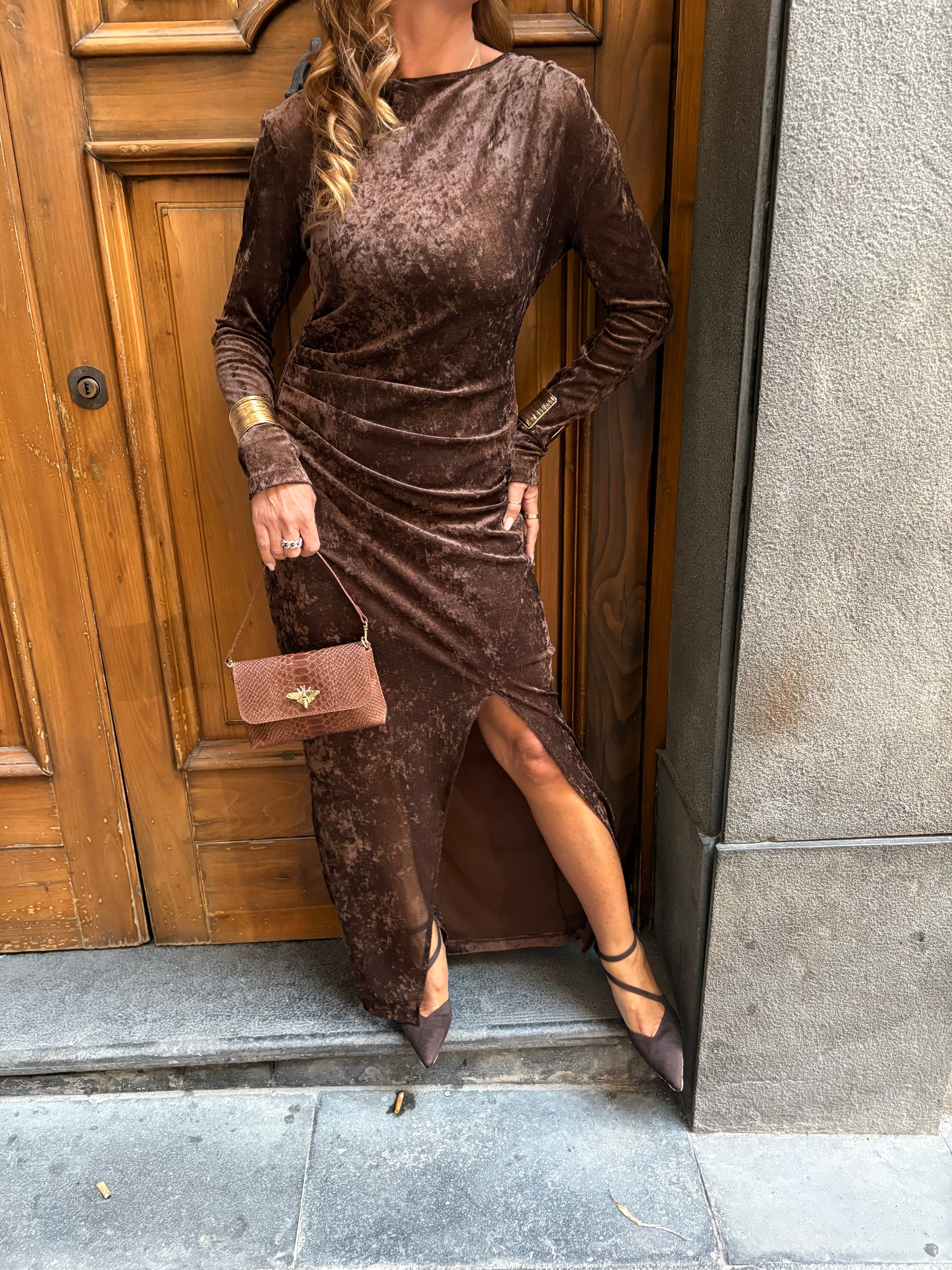 Abito lungo con polsini metallici Imperial