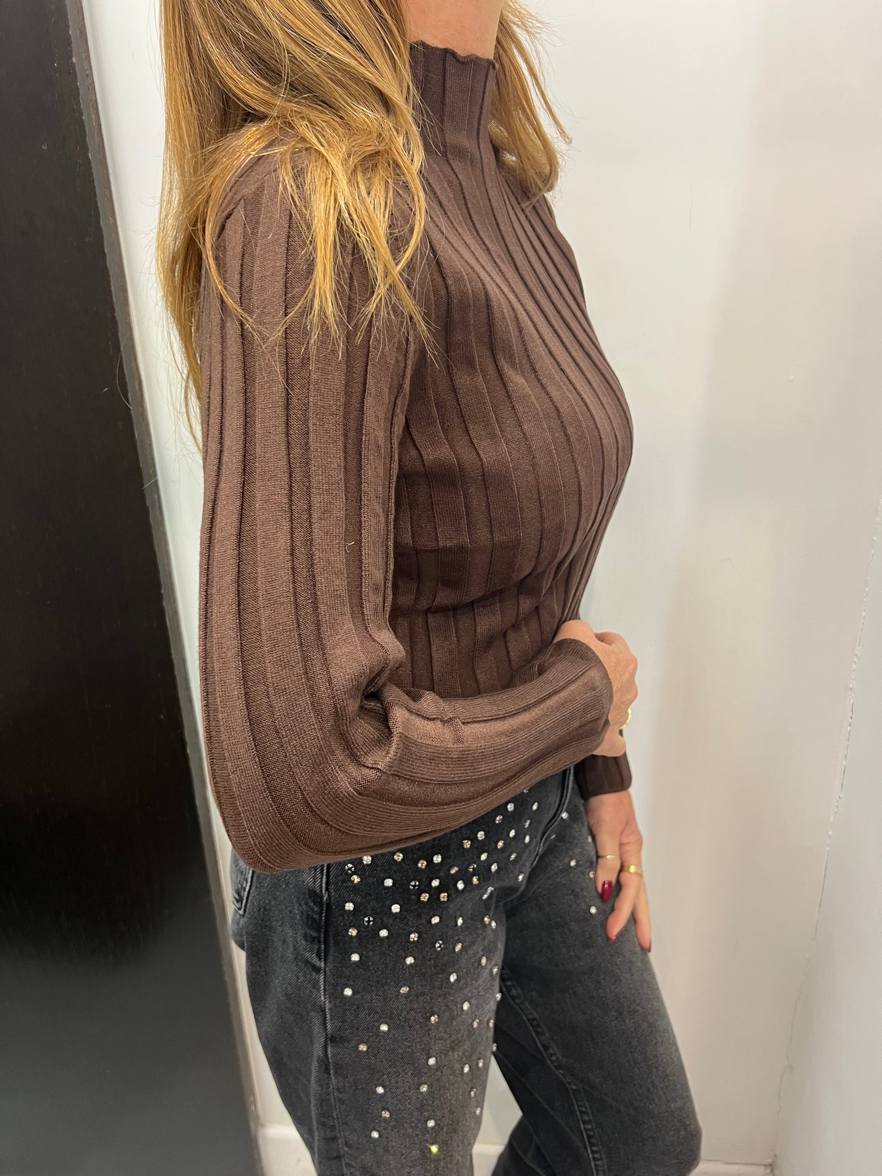 Maglia costine mezzo collo Emisphere