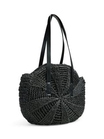 Borsa a ruota in paglia Pieces