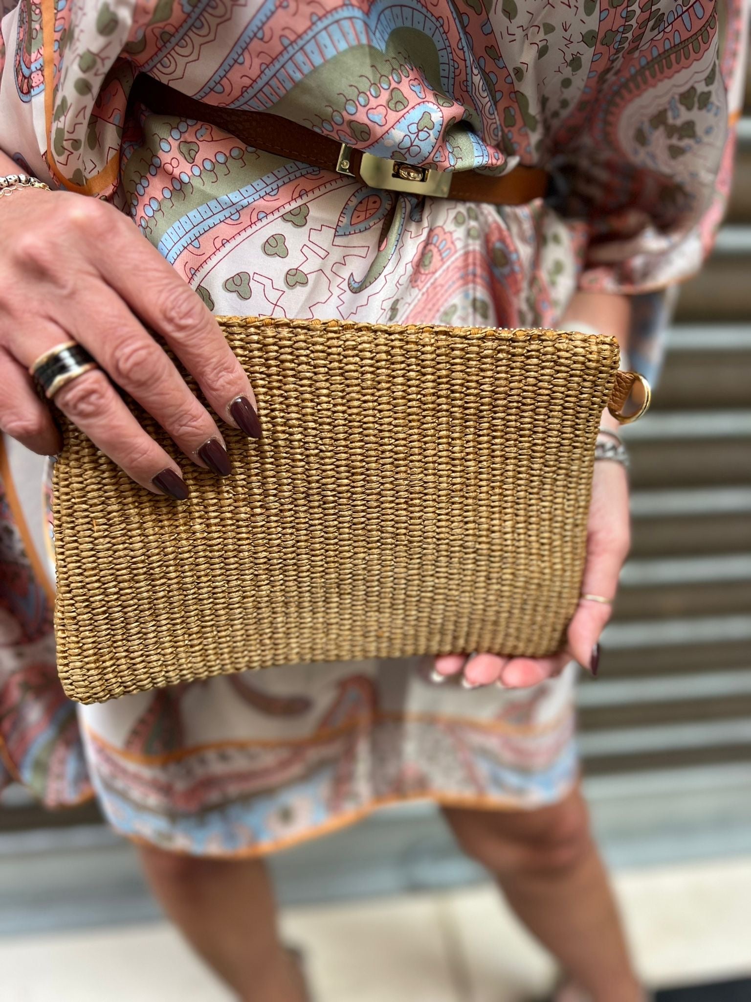 Pochette in rafia “Riviera” Emisphere