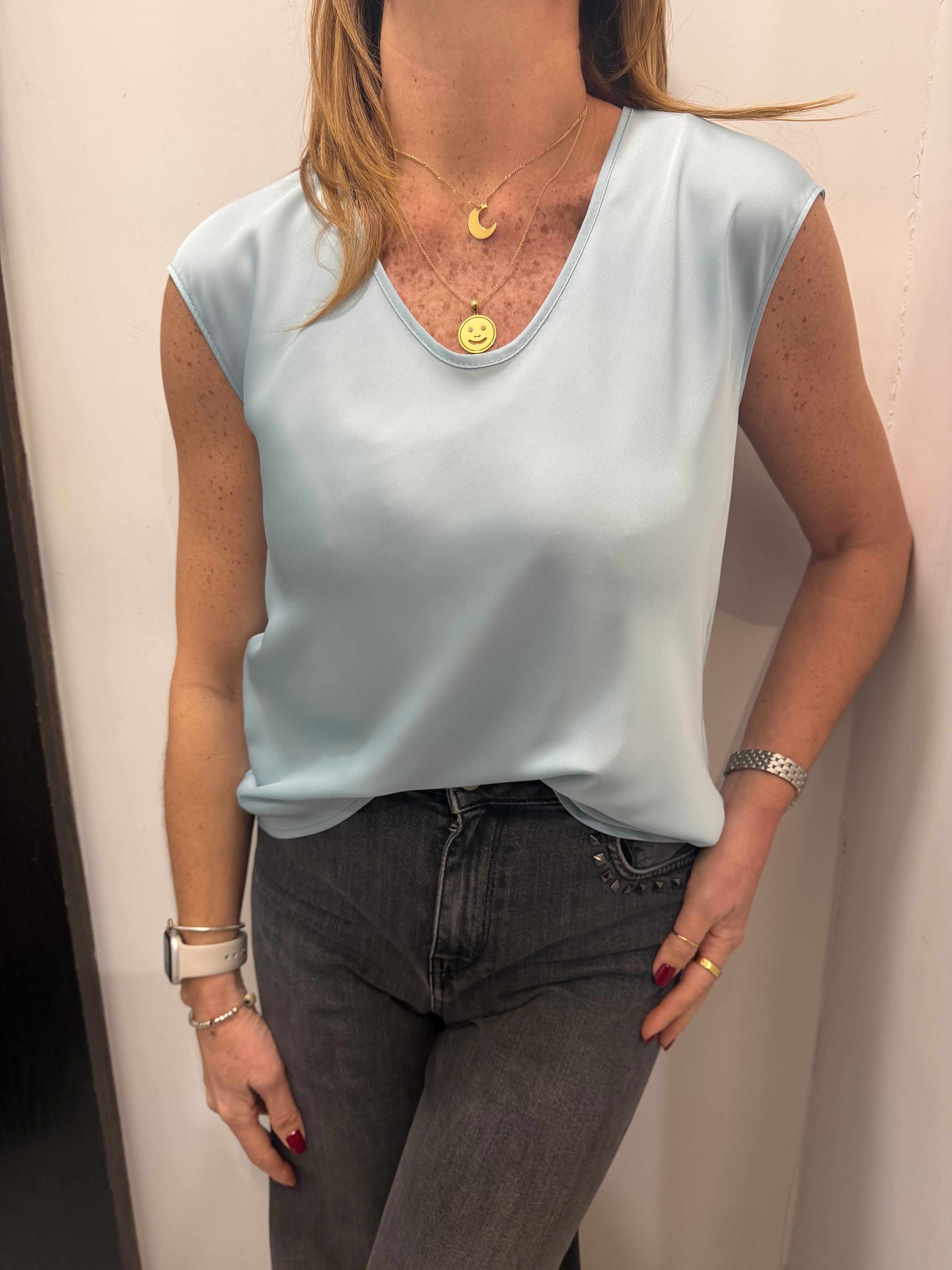 Blusa scollo tondo con manica ad aletta Imperial