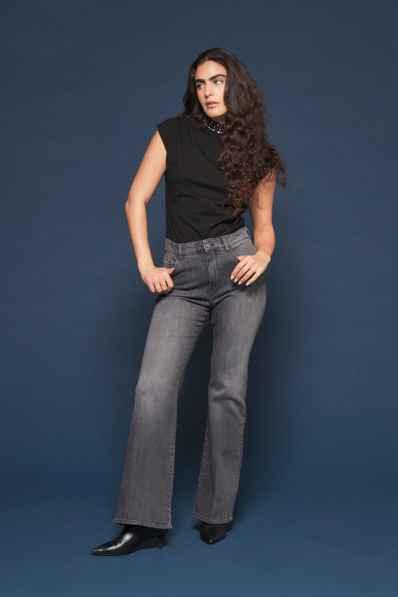 Jeans bootcut nero délavé by Kaos Denim