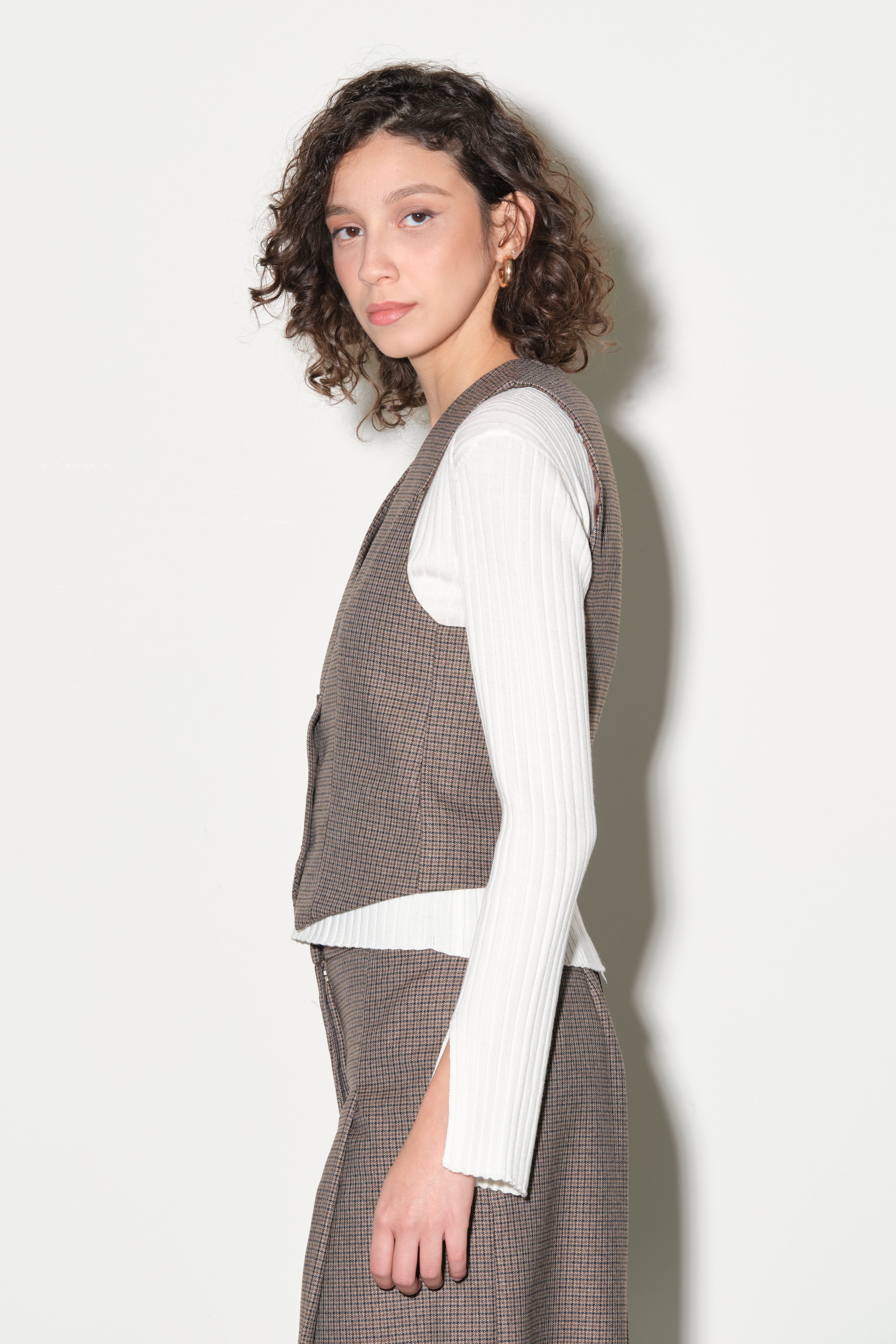 Gilet Sartoriale in Principe di Galles Kaos Donna