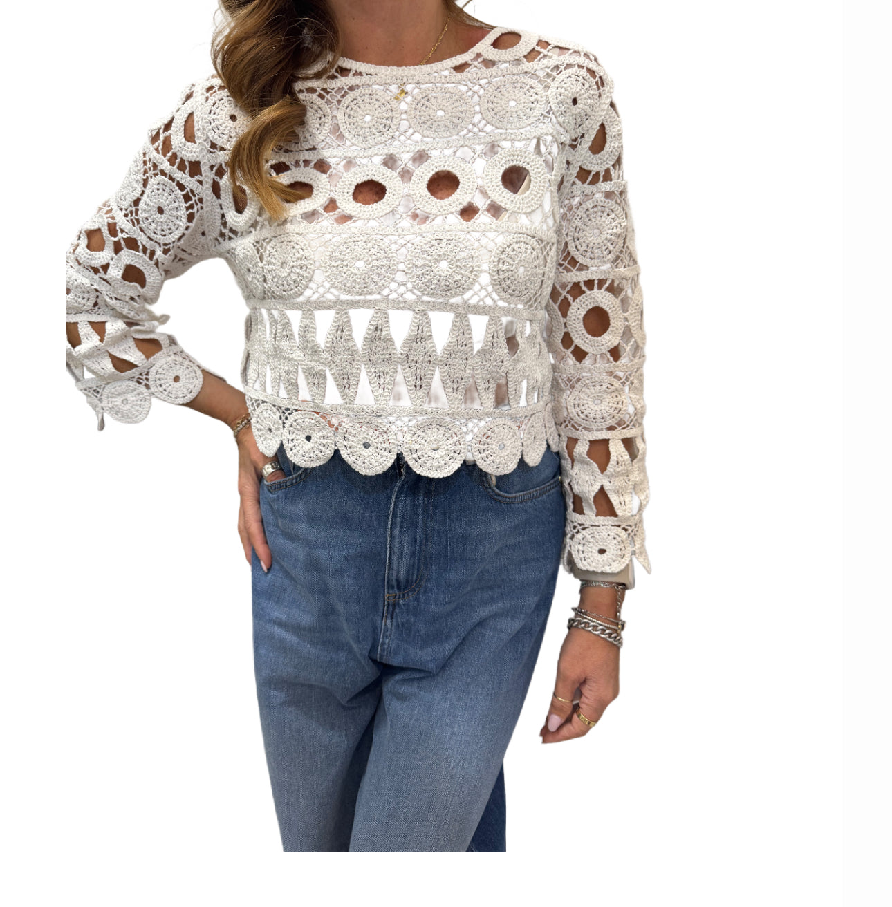 Maglia manica lunga in crochet