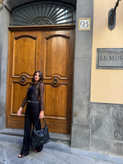 Pantalone palazzo con tasche america e gancio stile uomo Hanita