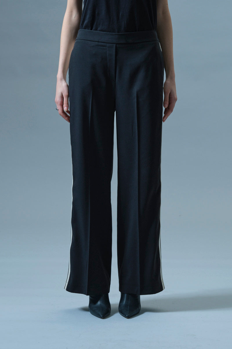 Pantalone Nero con Bande Laterali a Contrasto Icona