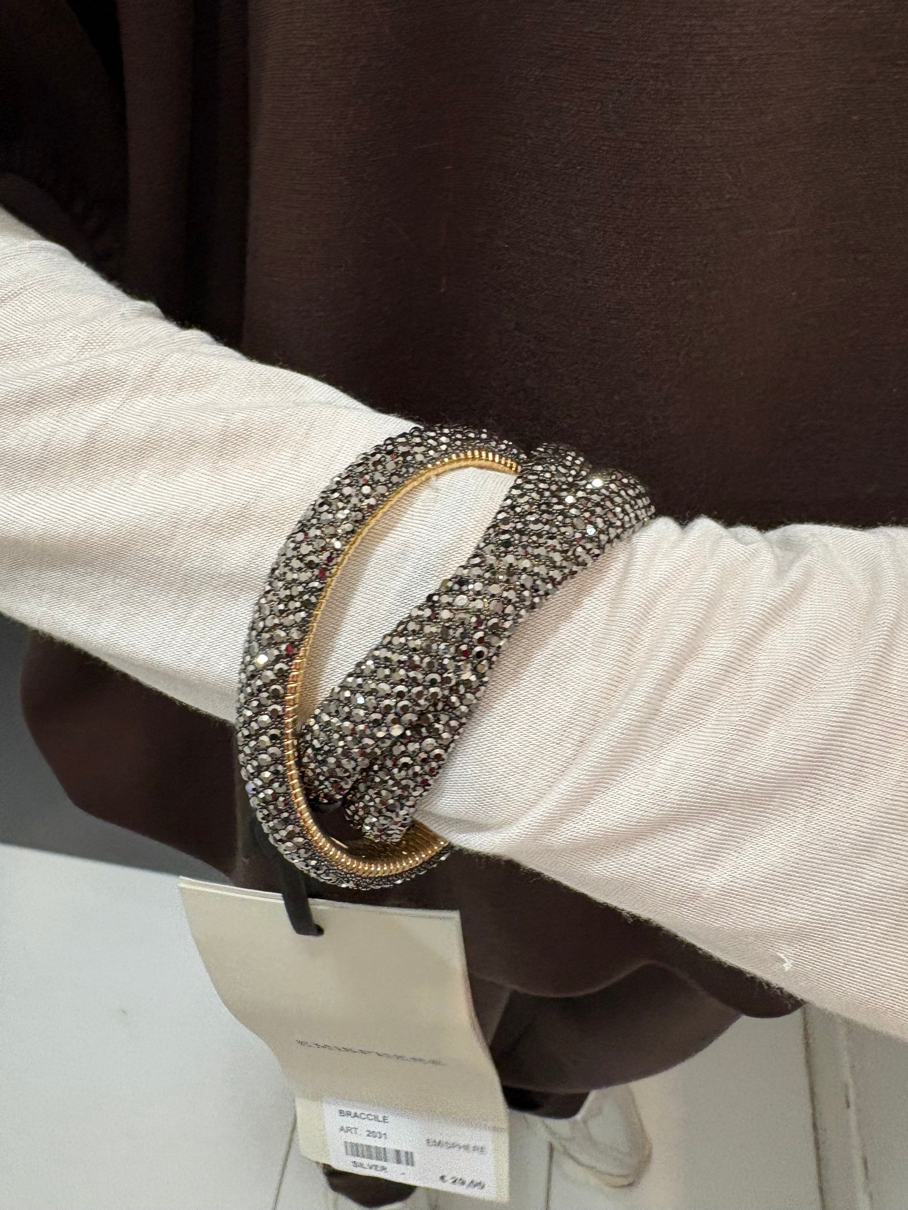 Bracciale intrecciato con cristalli Emisphere