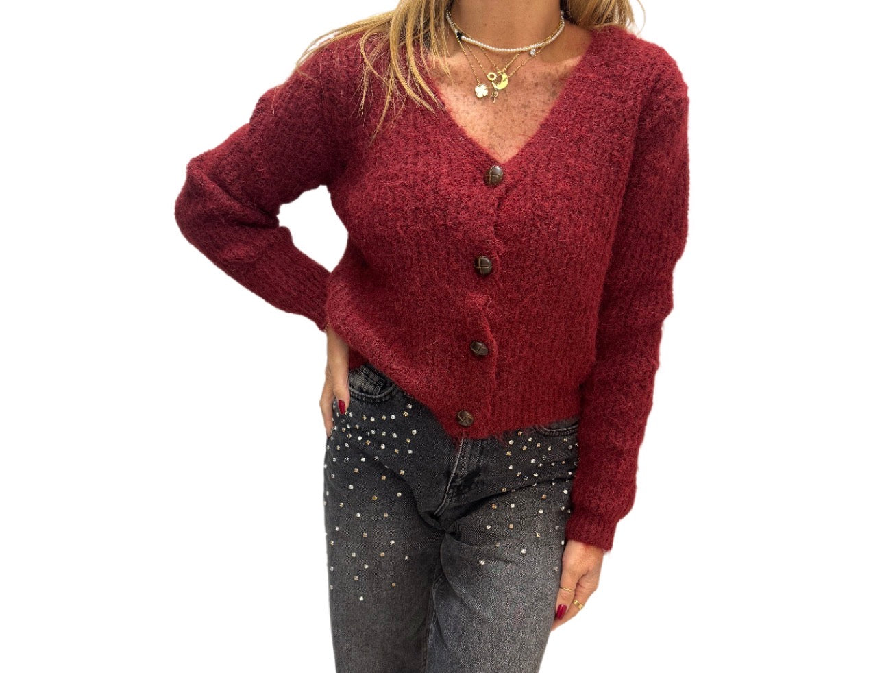 Cardigan morbido con bottoni Emisphere