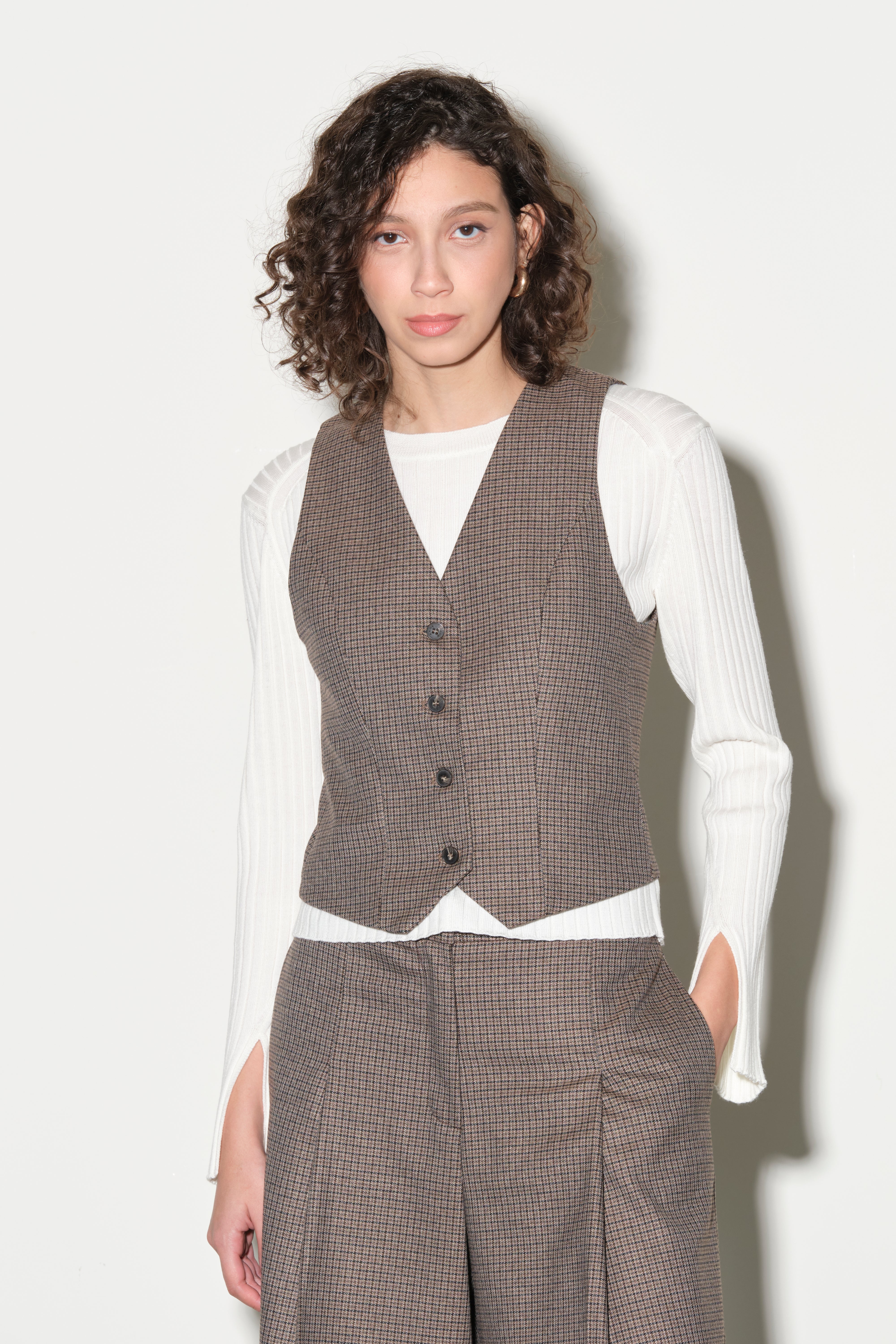 Gilet Sartoriale in Principe di Galles Kaos Donna