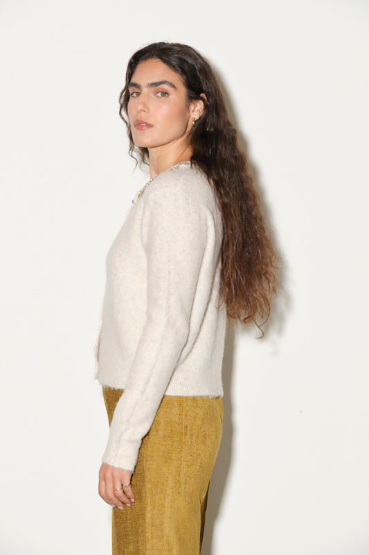 Cardigan con applicazioni gioiello Kaos Donna