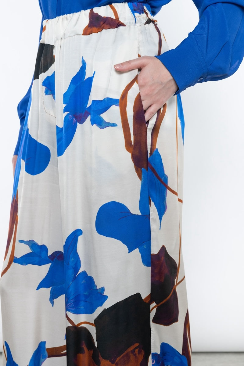 Pantalone con elastico e stampa floreale Kaos Donna