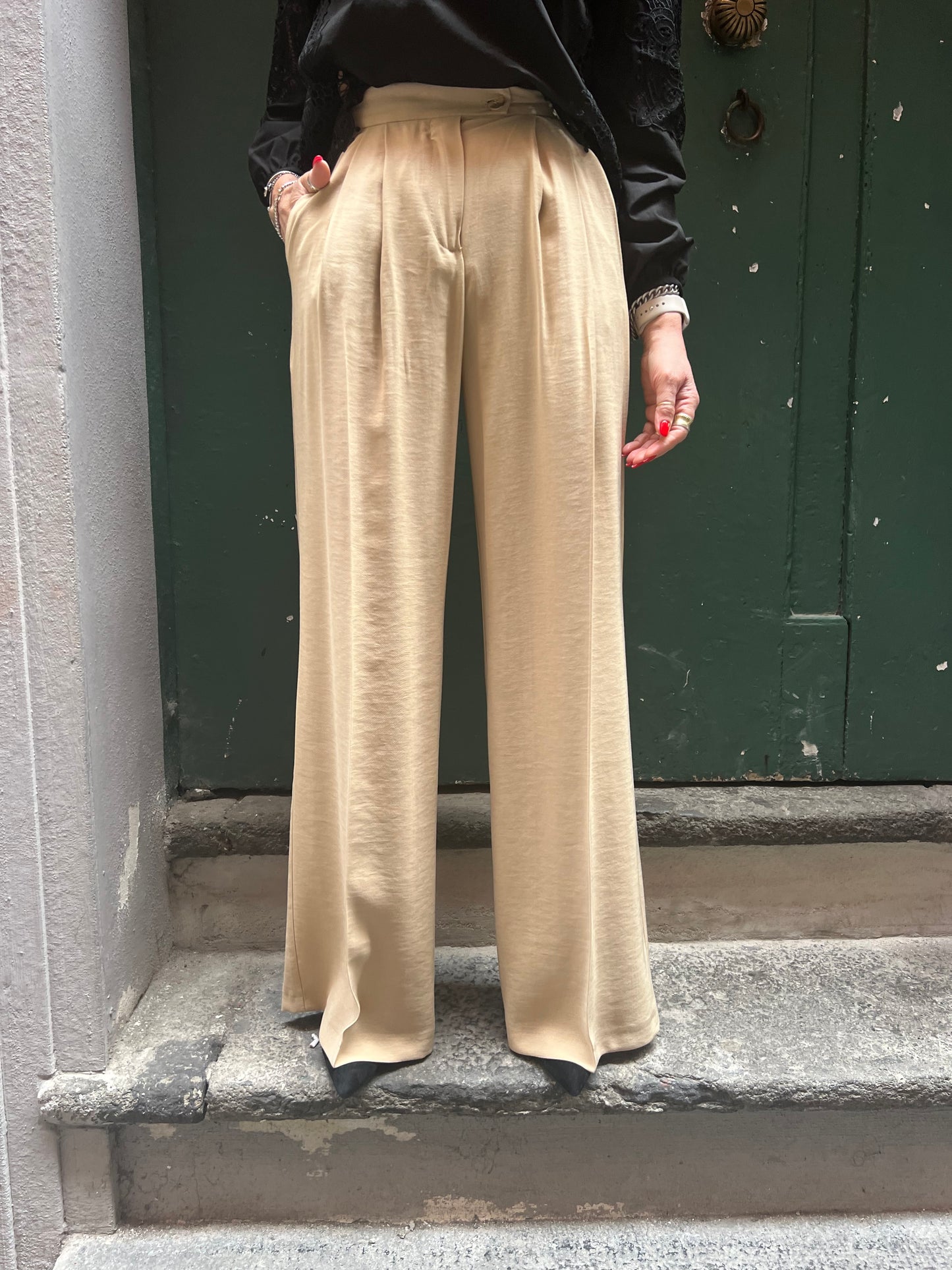 Pantalone palazzo con pinces Kaos Donna