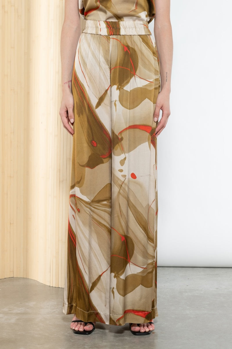 Pantalone con stampa astratta e botanical Icona