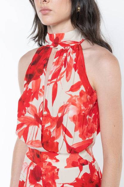 Tuta scollo americano floreale Kaos Donna