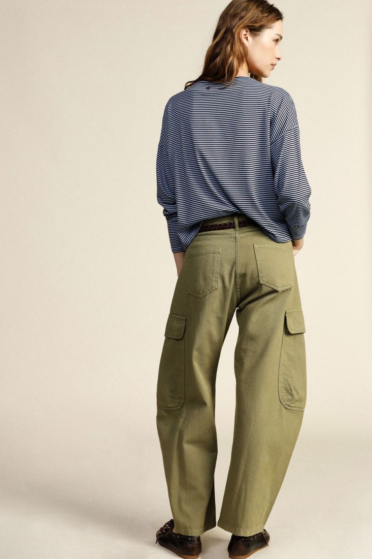 Trousers palazzo cargo tasche laterali vita alta Dixie