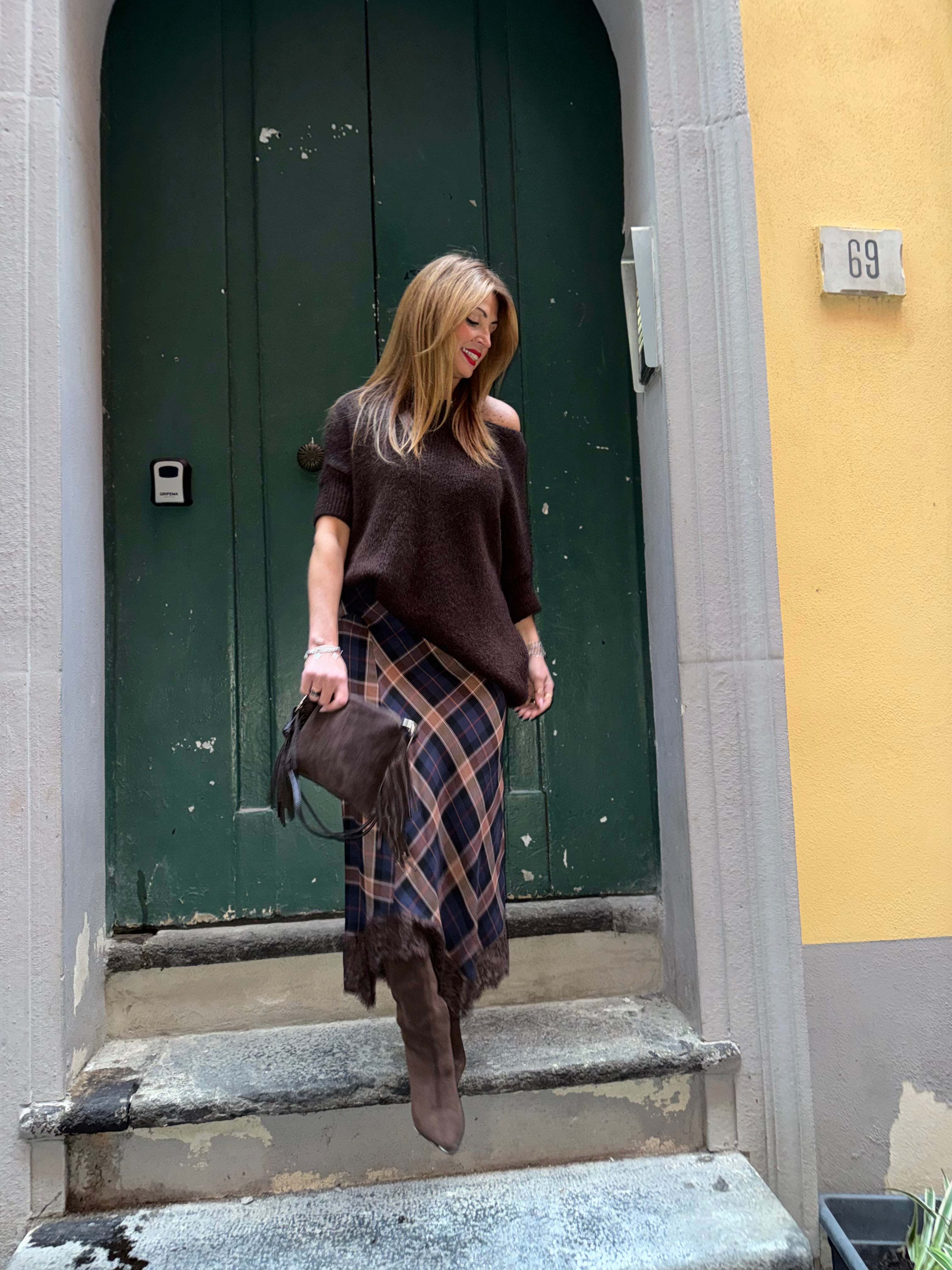 Gonna tartan con pizzo Imperial