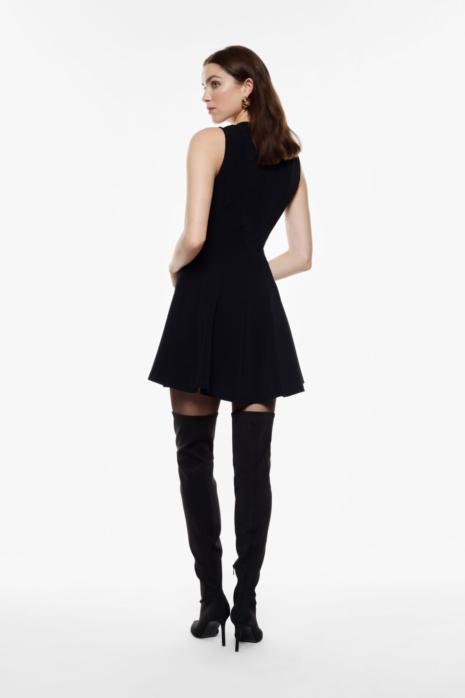 Abito corto svasato con scollo tondo e dettaglio fibbia Imperial