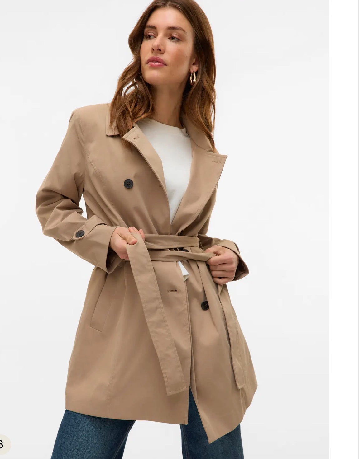 Trench doppiopetto con cintura Vero Moda