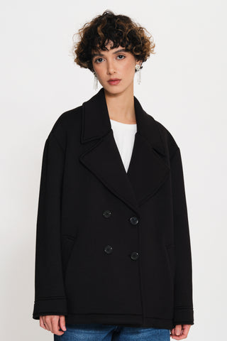 Cappotto doppiopetto oversize nero Kaos Jeans