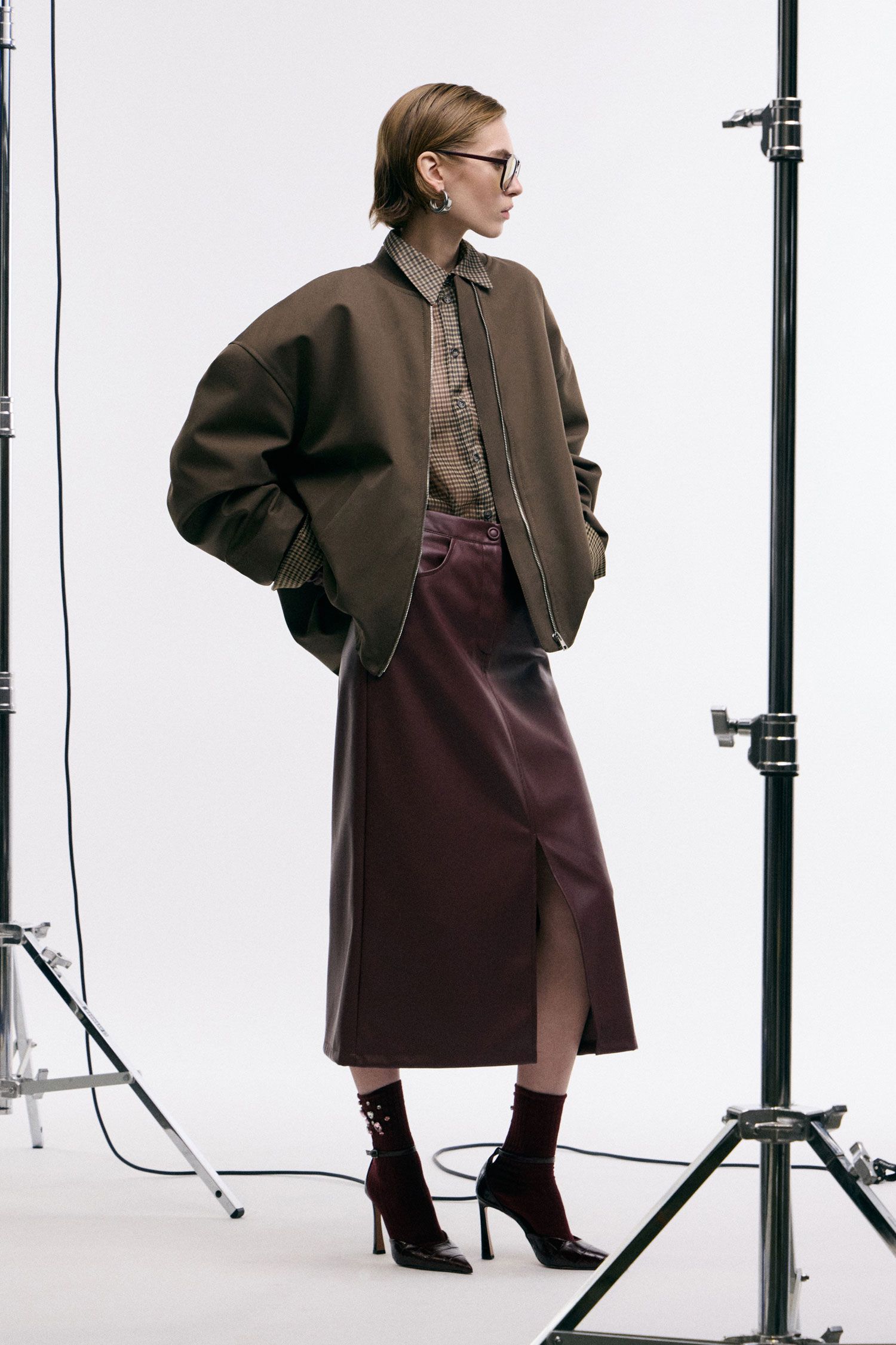 Gonna midi a vita alta con tasche e spacco frontale Imperial