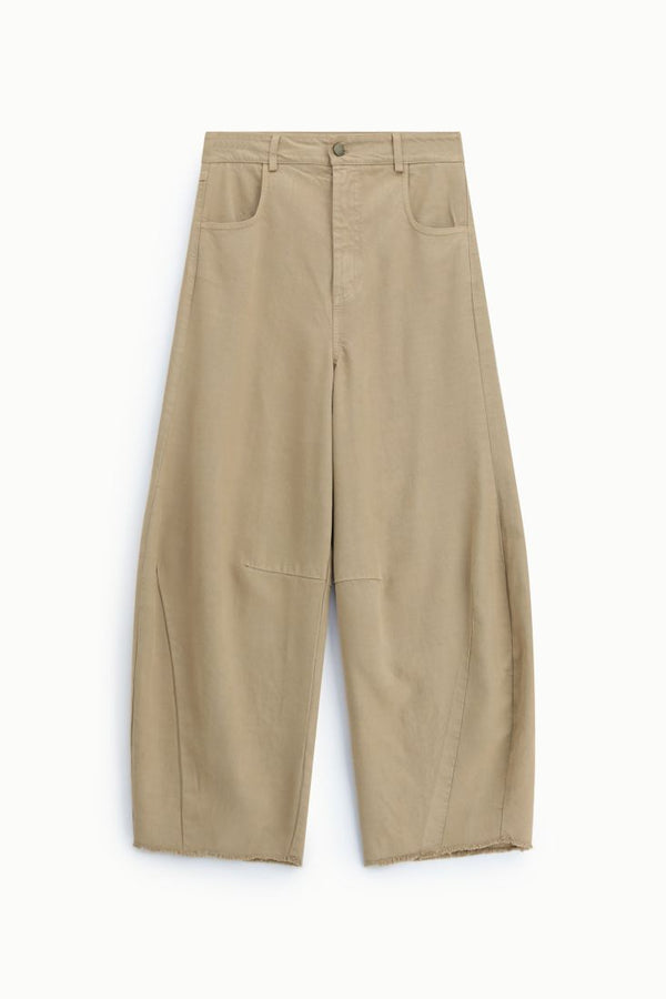 Pantaloni palazzo fit ampio con fondo taglio vivo Dixie