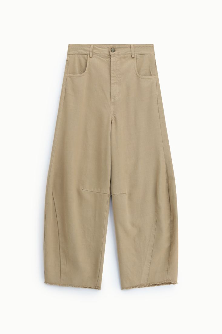 Pantaloni palazzo fit ampio con fondo taglio vivo Dixie