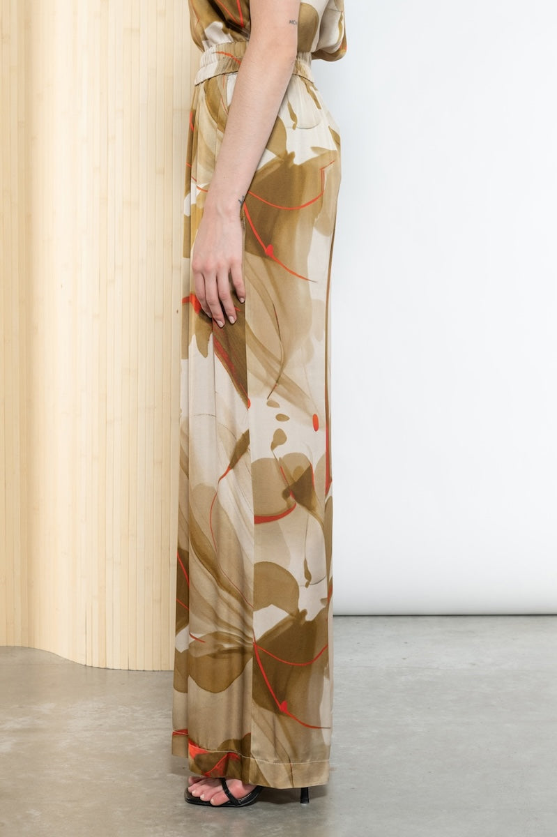 Pantalone con stampa astratta e botanical Icona