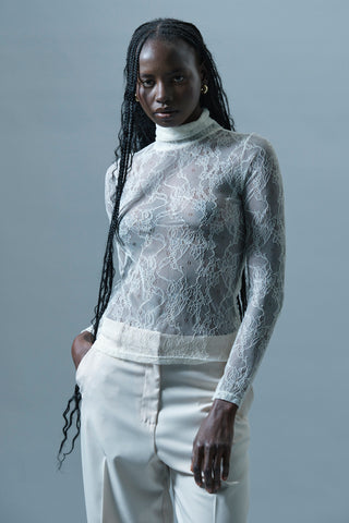 Blusa in Pizzo con Collo Alto
Icona